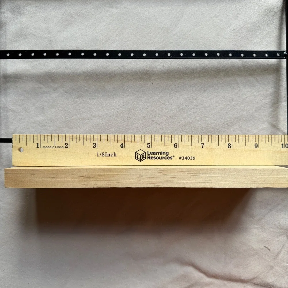 Jewelry Display Set Black Metal Earring Stand Wood Base & Velvet 12 Ring Tray